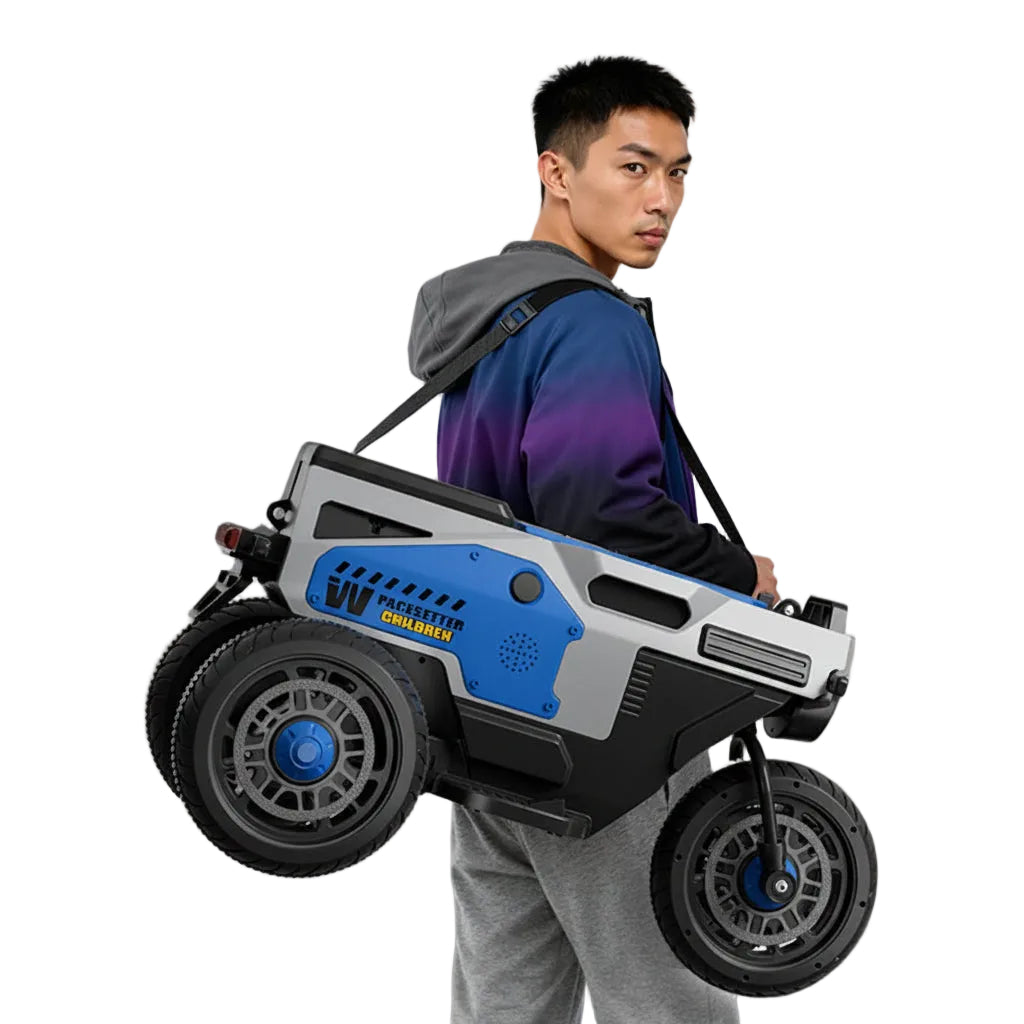 Jimbo Kids Electric Motorcycle - Foldable, Flash Lights, Bluetooth Music