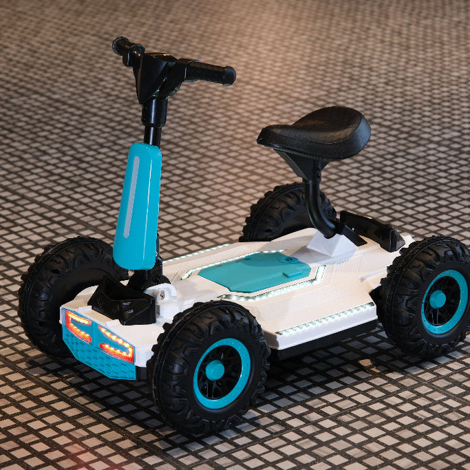 Kids 4-Wheel Electric Ride-On Car with 360° Spin | 4WD Patrol car with Seat, LED Lights, Bluetooth Music & Remote Control - Ages 3-8