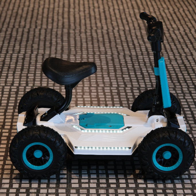 Kids 4-Wheel Electric Ride-On Car with 360° Spin | 4WD Patrol car with Seat, LED Lights, Bluetooth Music & Remote Control - Ages 3-8